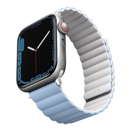 Ремешок Uniq Revix reversible Magnetic для Apple Watch 42-44-45-49 мм, белый/голубой