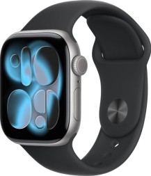 Apple Watch Series 11, 46 mm, Sport Band (черный), размер M/L