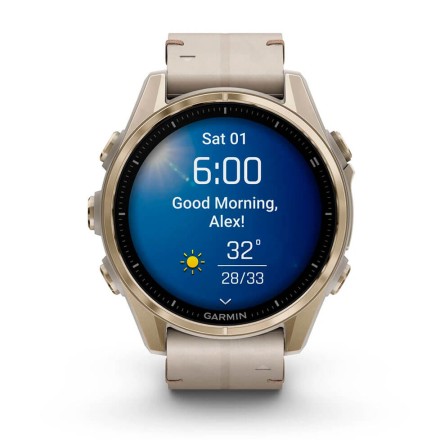 Часы Garmin Fenix 8 AMOLED, 43 mm Sapphire, Soft Gold с Limestone