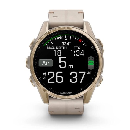 Часы Garmin Fenix 8 AMOLED, 43 mm Sapphire, Soft Gold с Limestone