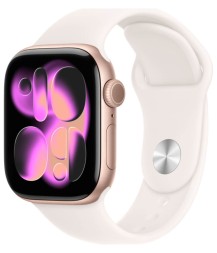 Apple Watch Series 11, 42 mm, Sport Band (розовое золото/румянец), размер S/M
